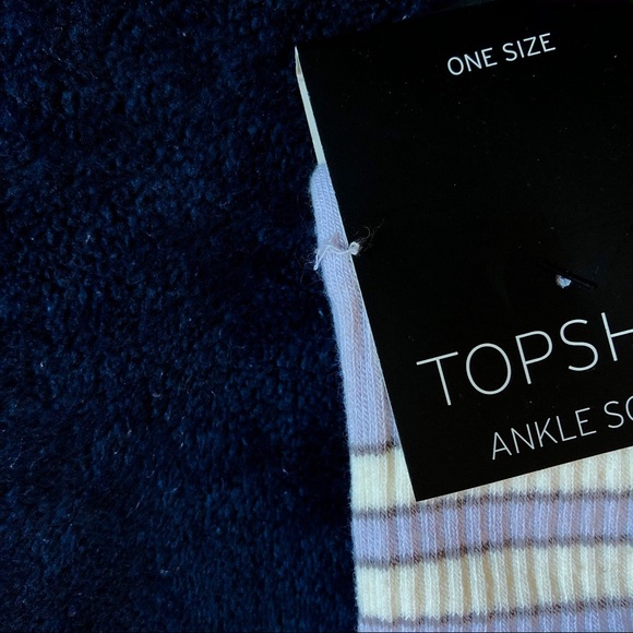 SOLD! Topshop Purple Striped Sporty Ankle Tube Socks - Picture 6 of 6